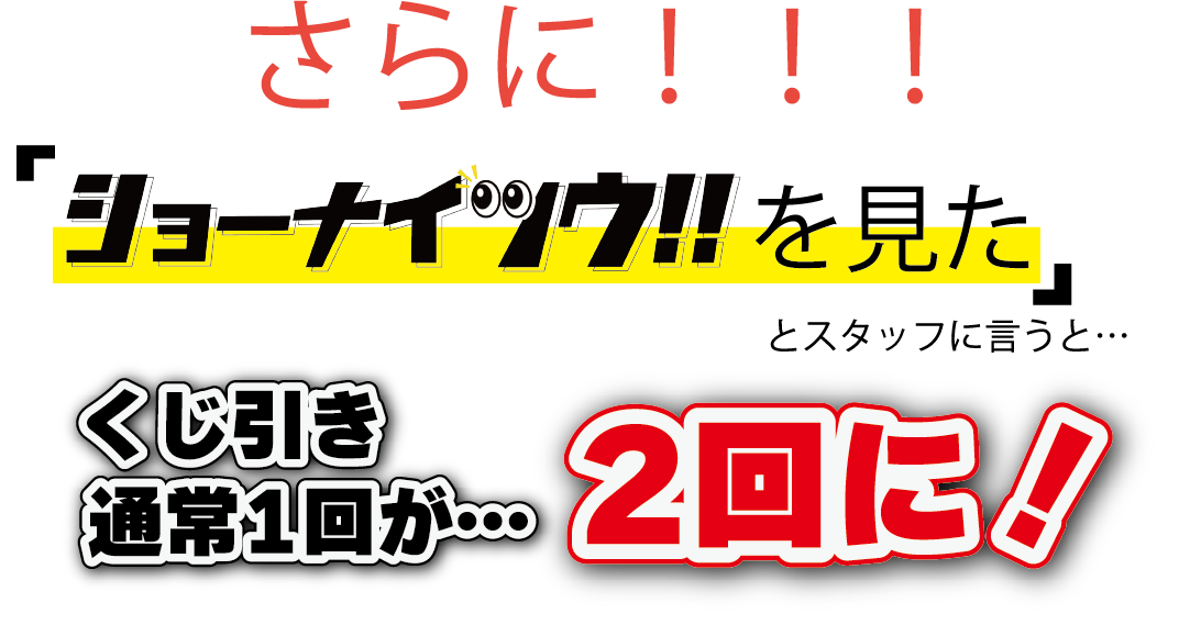 ショーナイツウを見たでくじ引き2回！